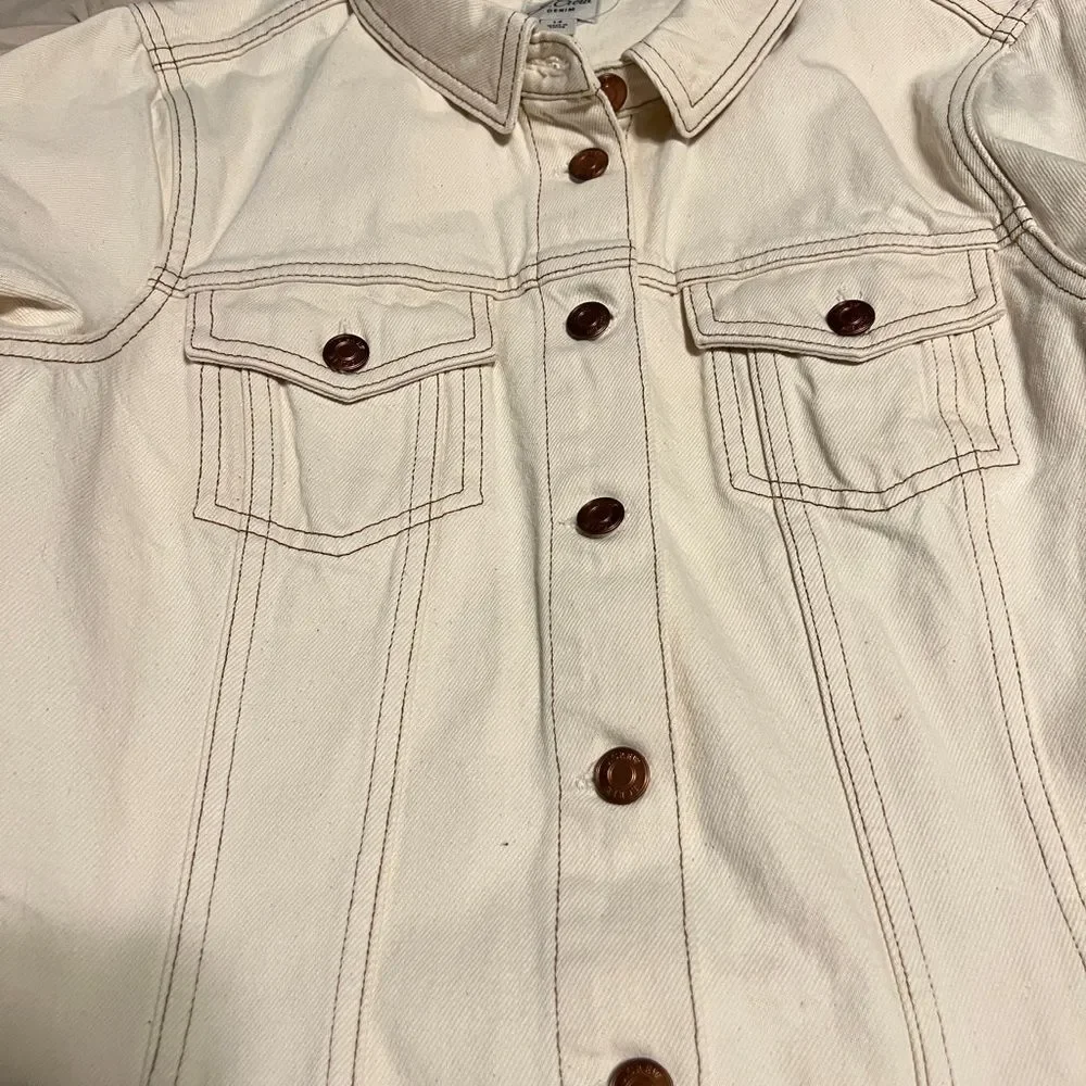 J. Crew Cream Long Sleeve Shirt Dress